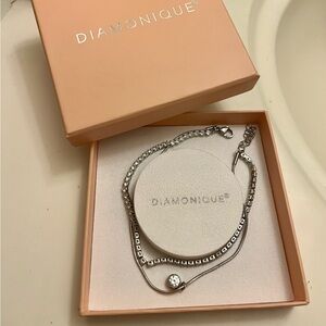Diamonique Silver Ankle Bracelet🖤